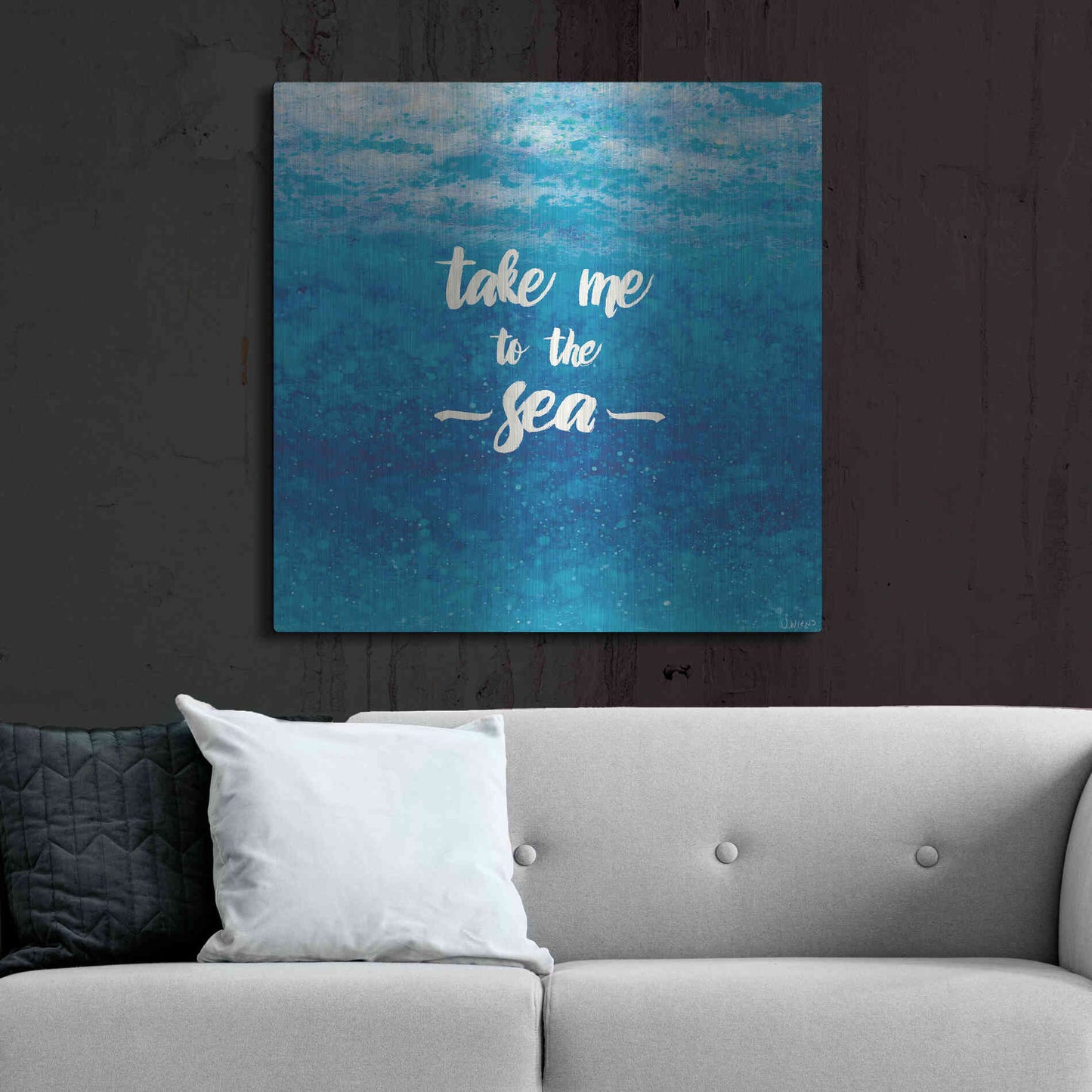 Luxe Metal Art 'Underwater Quotes I' by James Wiens, Metal Wall Art,36x36