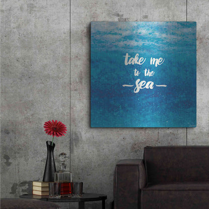 Luxe Metal Art 'Underwater Quotes I' by James Wiens, Metal Wall Art,36x36