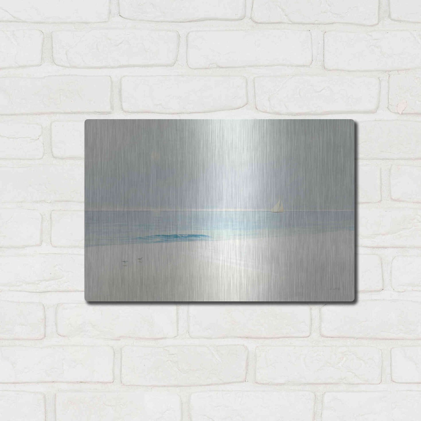 Luxe Metal Art 'Serene Beach' by James Wiens, Metal Wall Art,16x12