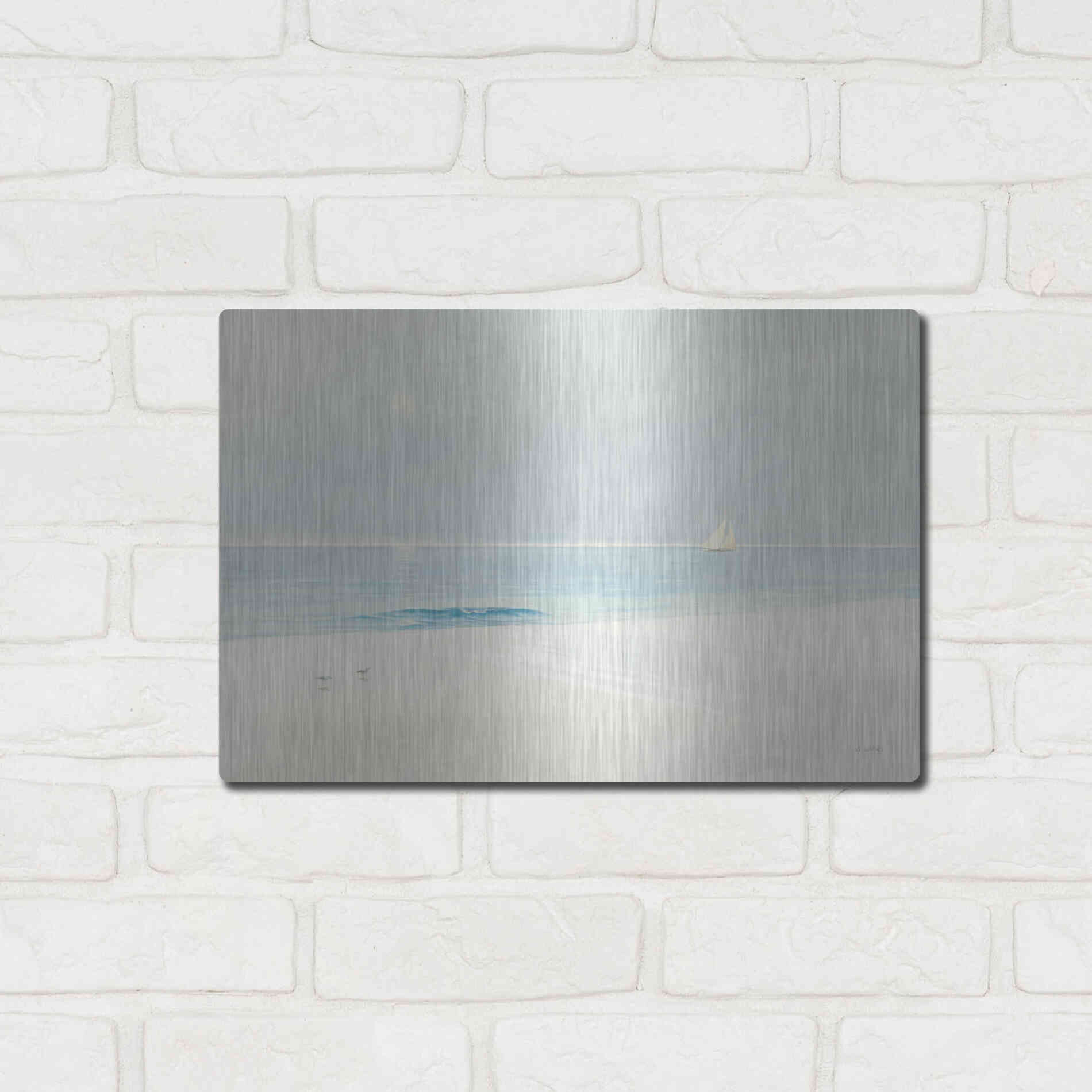 Luxe Metal Art 'Serene Beach' by James Wiens, Metal Wall Art,16x12