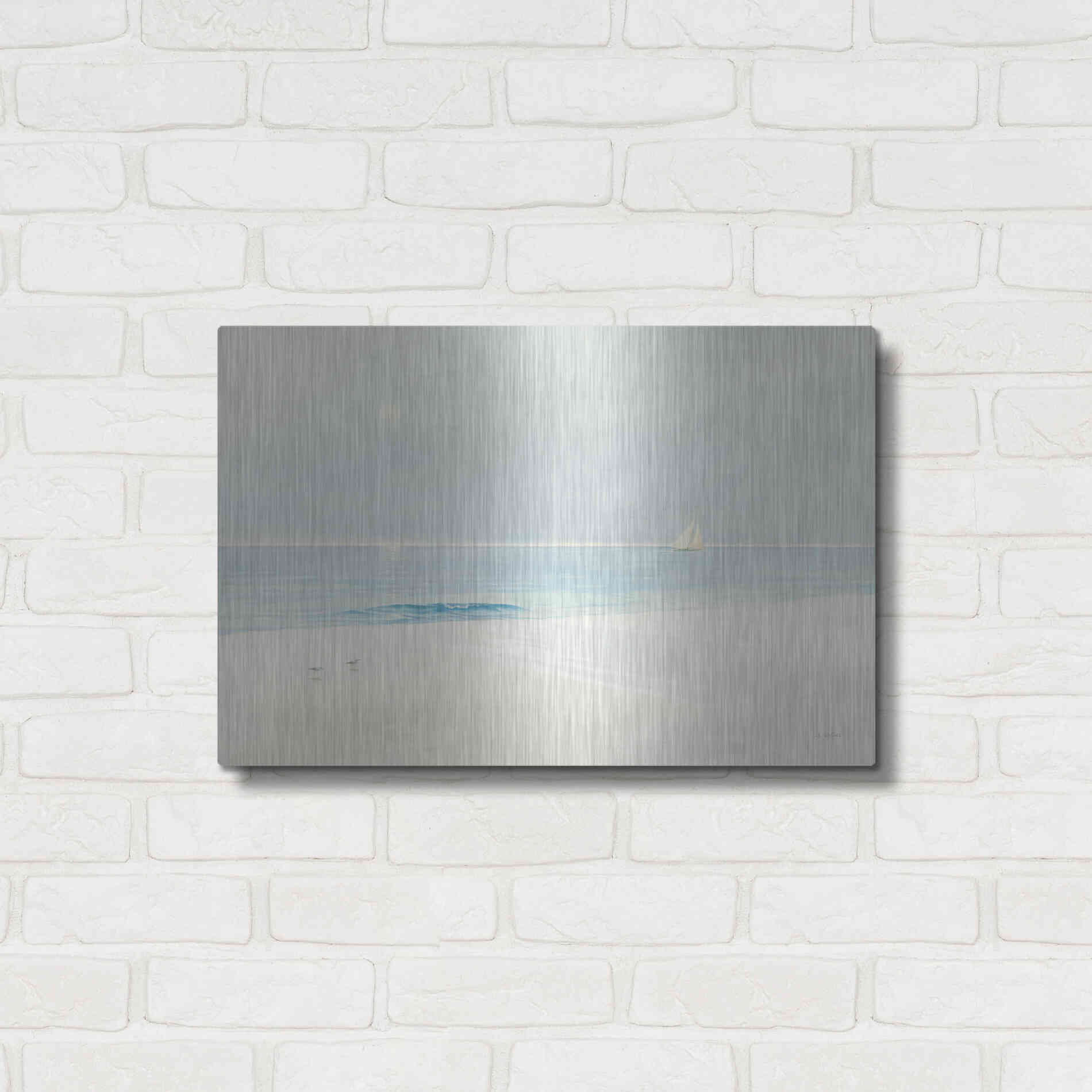 Luxe Metal Art 'Serene Beach' by James Wiens, Metal Wall Art,24x16