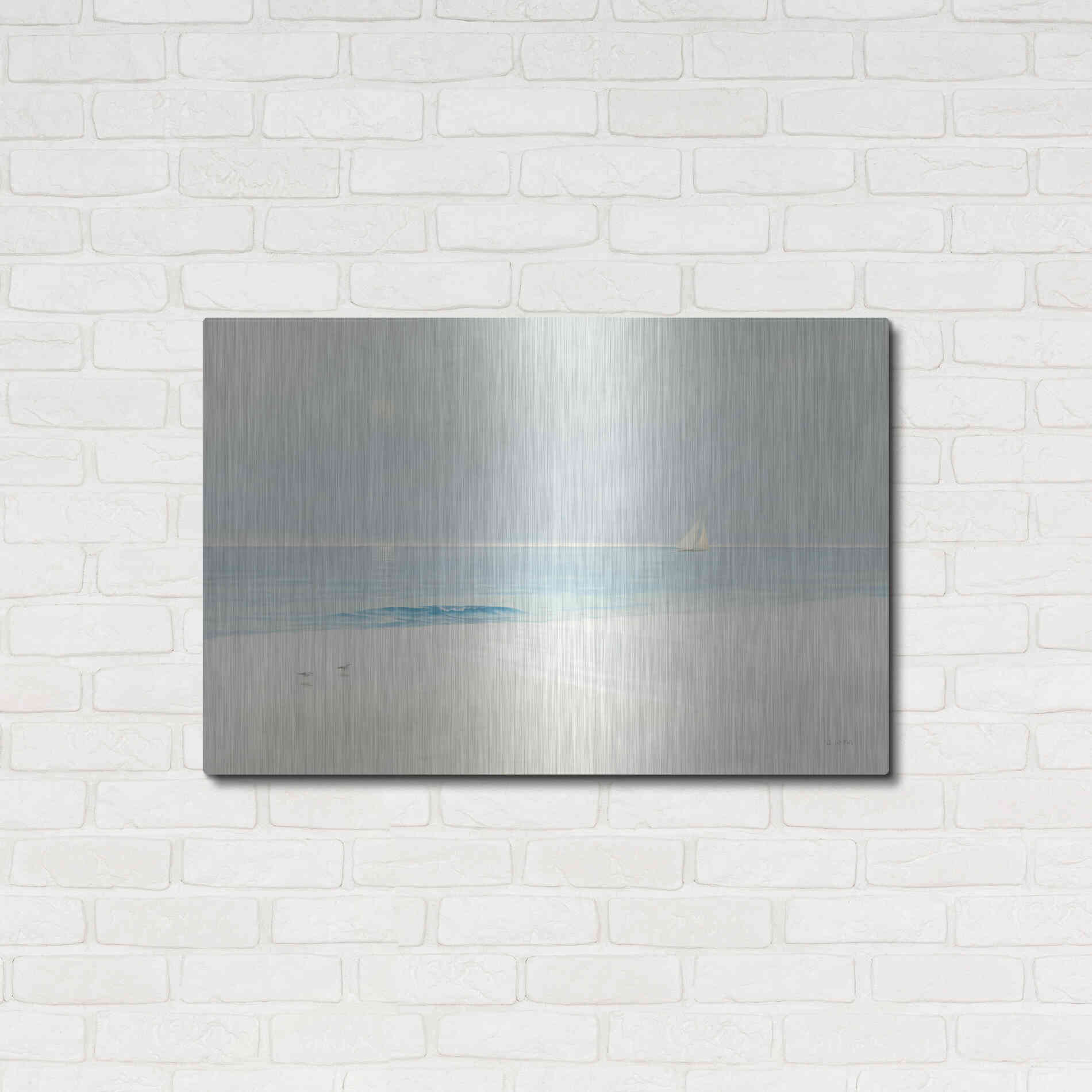 Luxe Metal Art 'Serene Beach' by James Wiens, Metal Wall Art,36x24