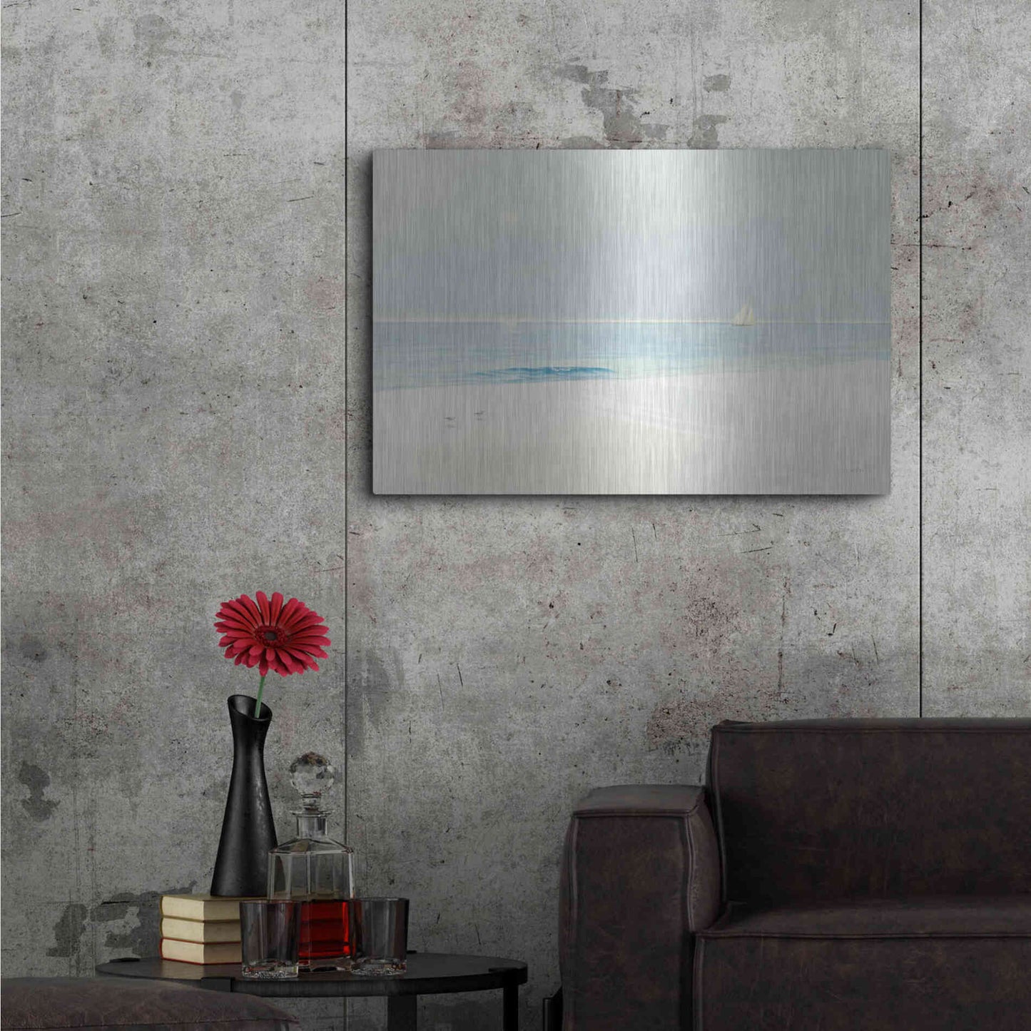 Luxe Metal Art 'Serene Beach' by James Wiens, Metal Wall Art,36x24