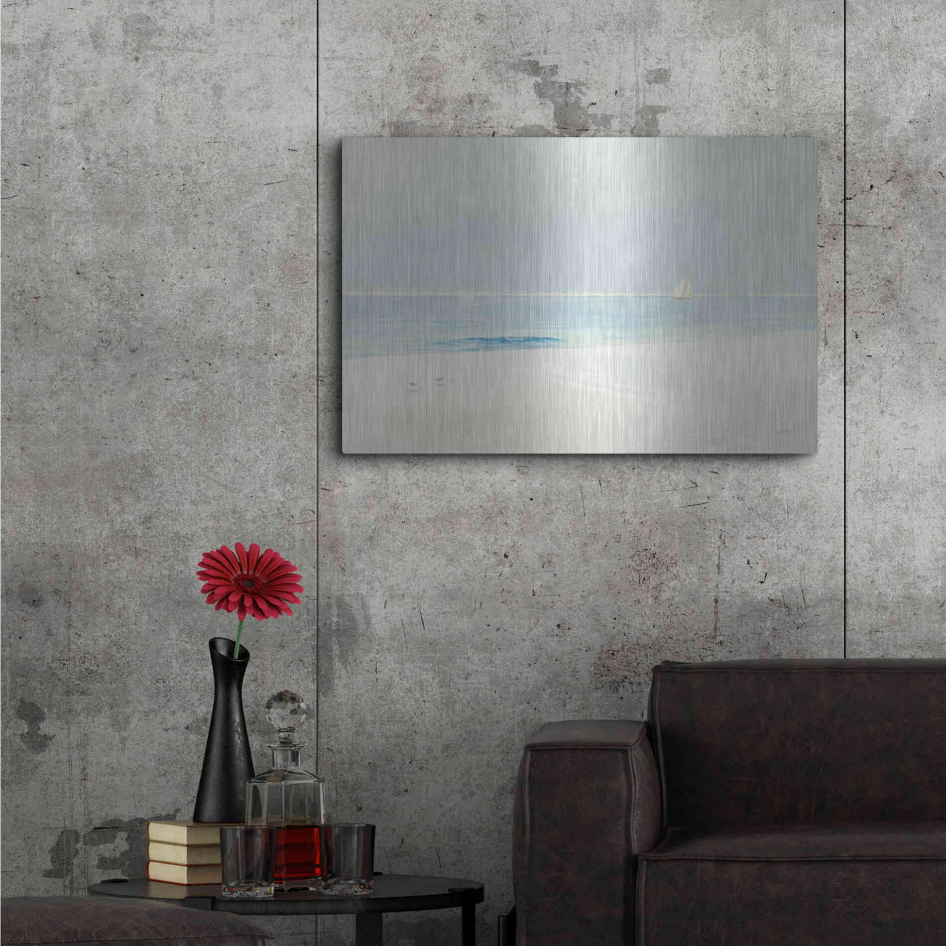 Luxe Metal Art 'Serene Beach' by James Wiens, Metal Wall Art,36x24
