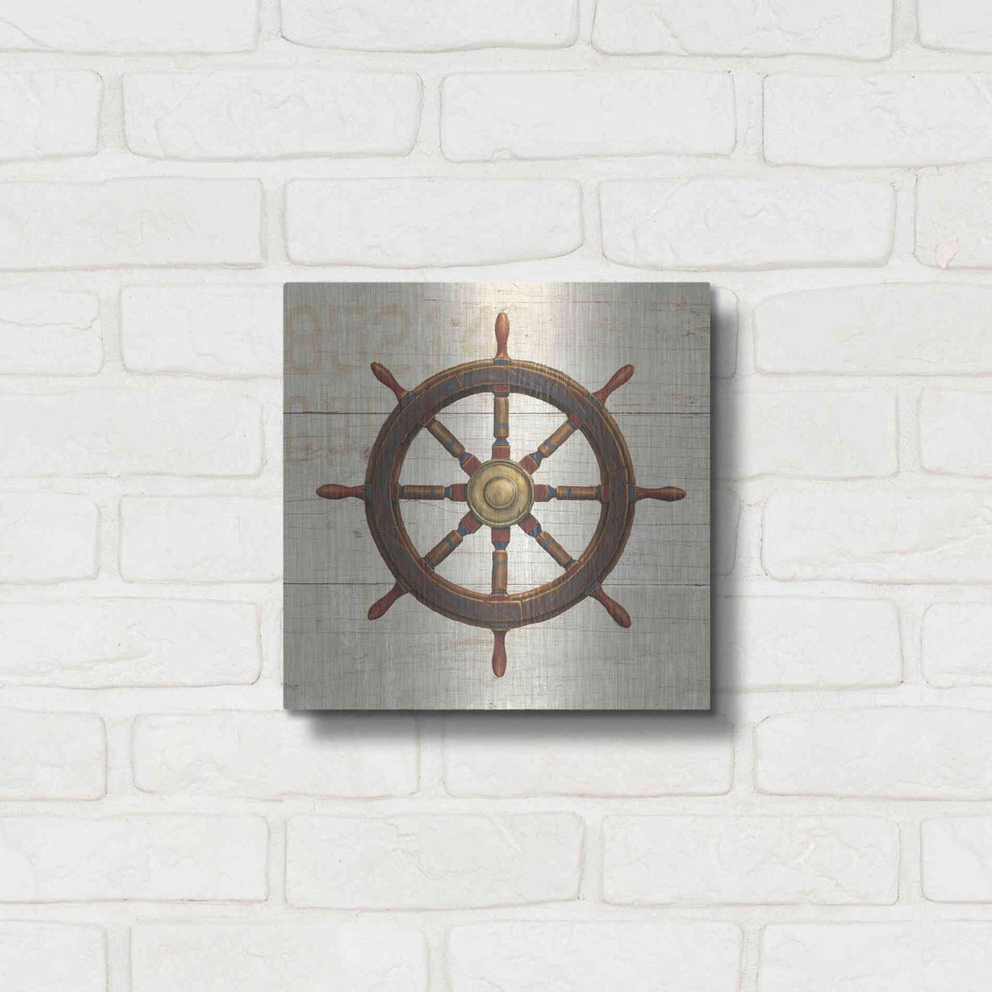 Luxe Metal Art 'Nautique V' by James Wiens, Metal Wall Art,12x12