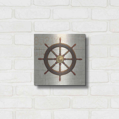 Luxe Metal Art 'Nautique V' by James Wiens, Metal Wall Art,12x12