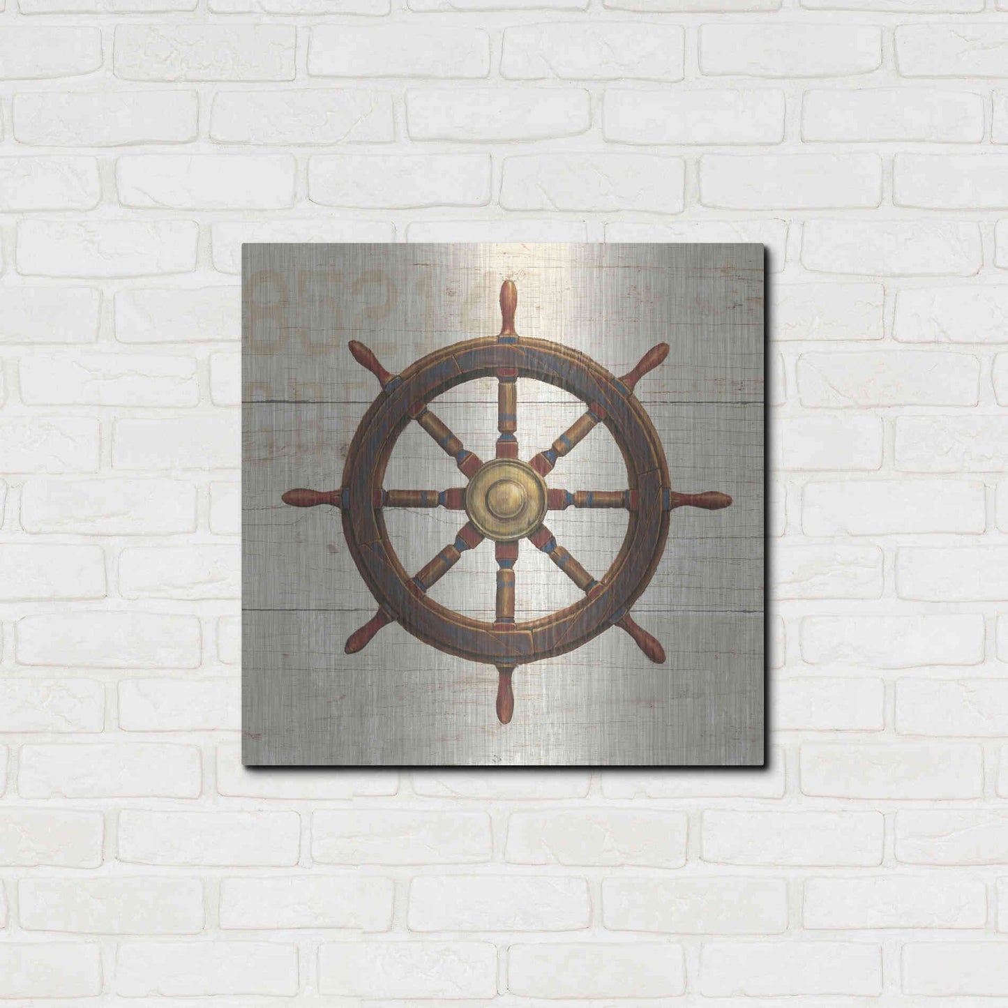 Luxe Metal Art 'Nautique V' by James Wiens, Metal Wall Art,24x24