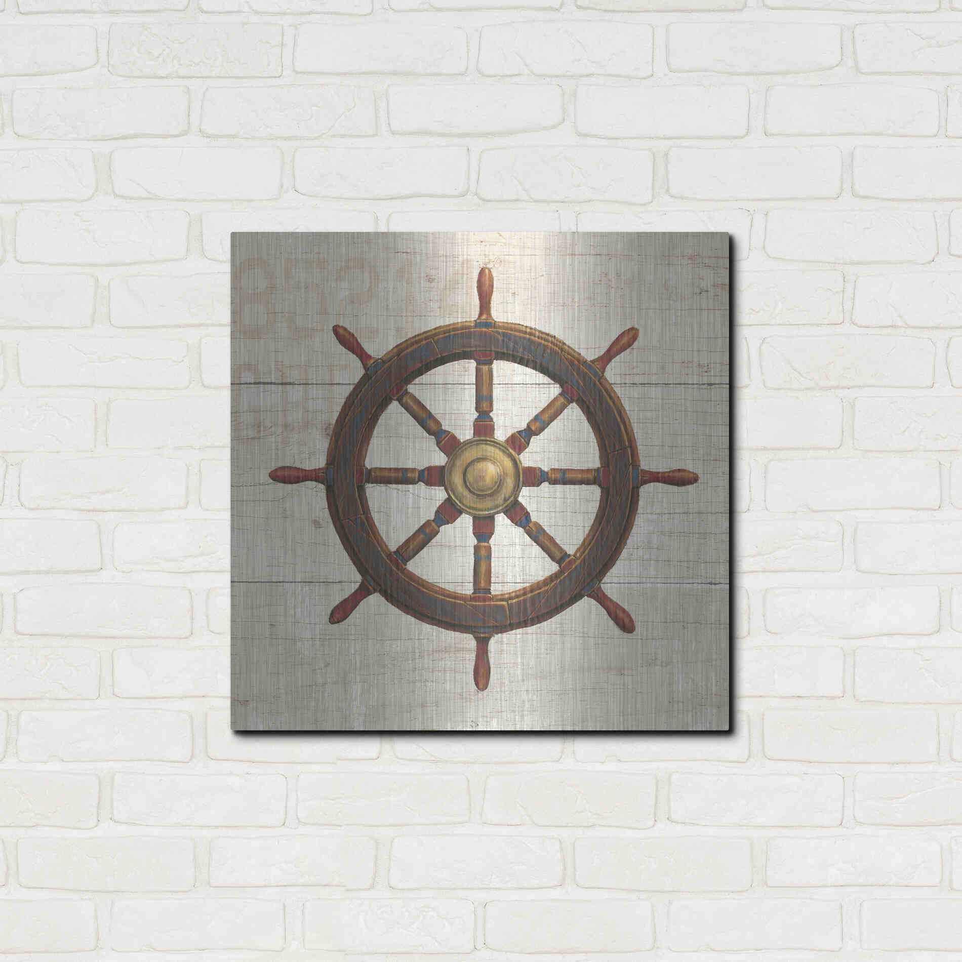Luxe Metal Art 'Nautique V' by James Wiens, Metal Wall Art,24x24