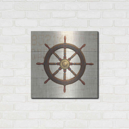 Luxe Metal Art 'Nautique V' by James Wiens, Metal Wall Art,24x24