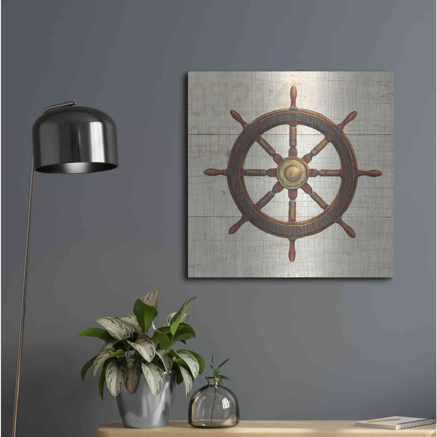 Luxe Metal Art 'Nautique V' by James Wiens, Metal Wall Art,24x24
