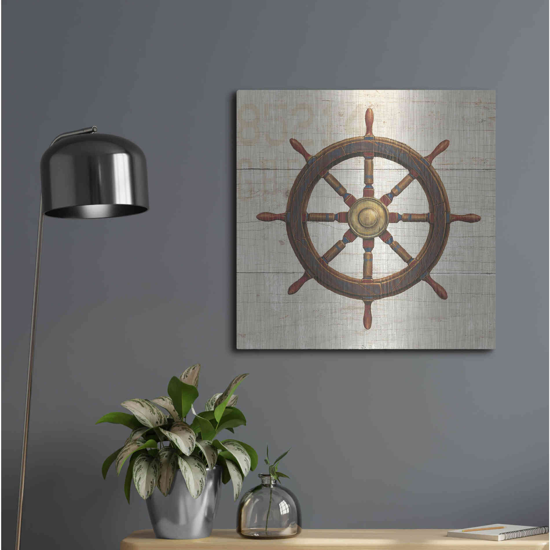 Luxe Metal Art 'Nautique V' by James Wiens, Metal Wall Art,24x24