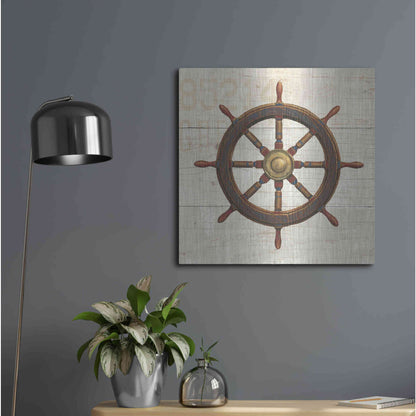 Luxe Metal Art 'Nautique V' by James Wiens, Metal Wall Art,24x24