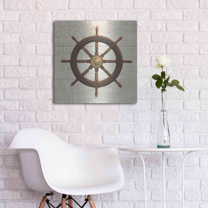 Luxe Metal Art 'Nautique V' by James Wiens, Metal Wall Art,24x24