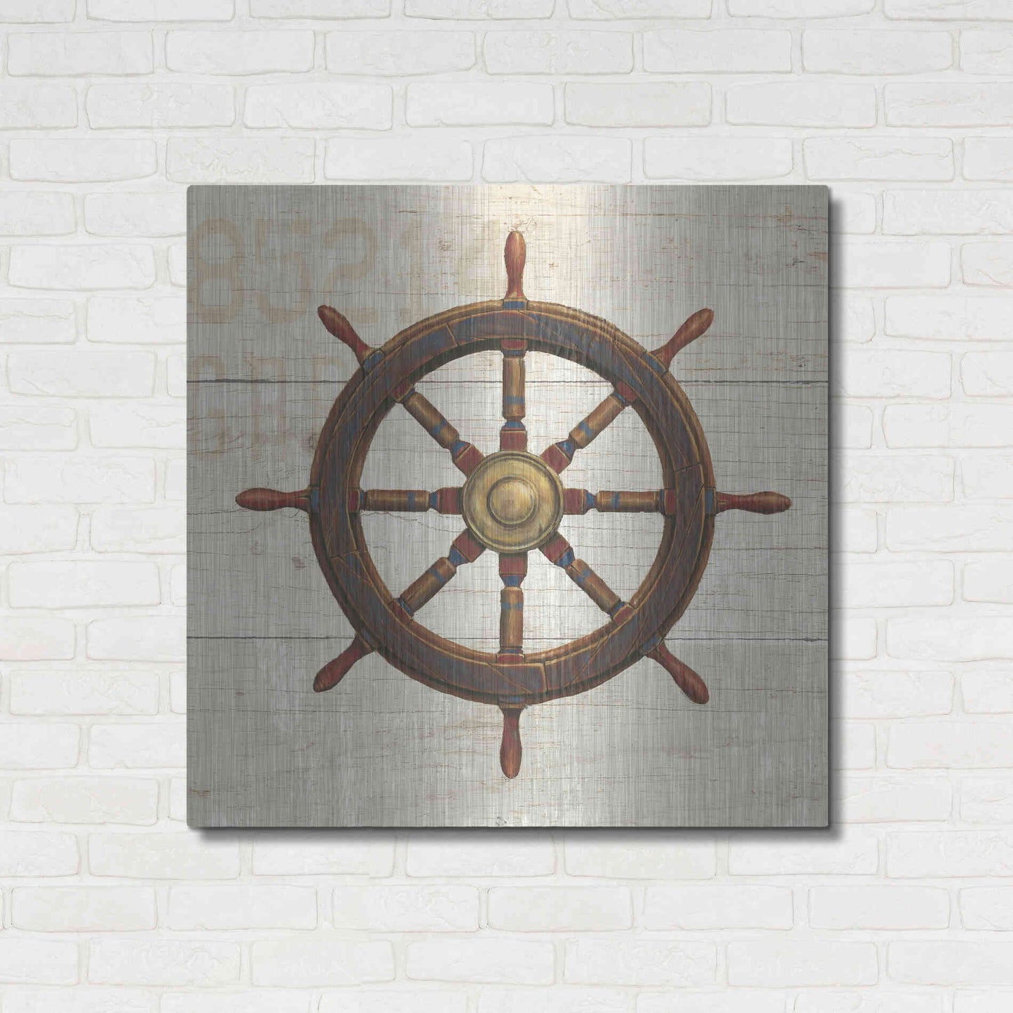 Luxe Metal Art 'Nautique V' by James Wiens, Metal Wall Art,36x36