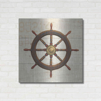 Luxe Metal Art 'Nautique V' by James Wiens, Metal Wall Art,36x36