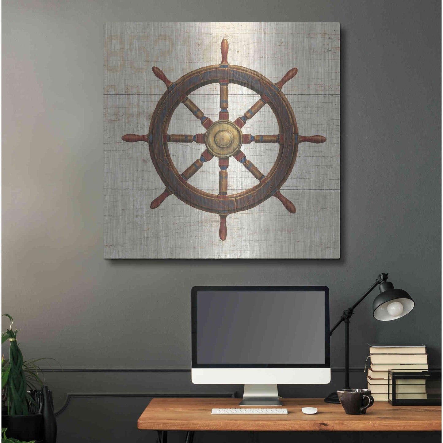 Luxe Metal Art 'Nautique V' by James Wiens, Metal Wall Art,36x36