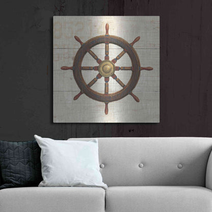 Luxe Metal Art 'Nautique V' by James Wiens, Metal Wall Art,36x36