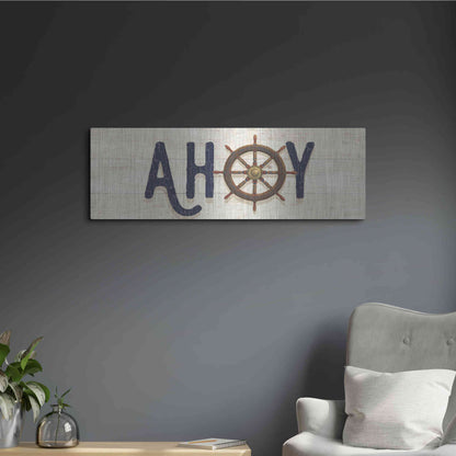 Luxe Metal Art 'Nautique VII' by James Wiens, Metal Wall Art,36x12