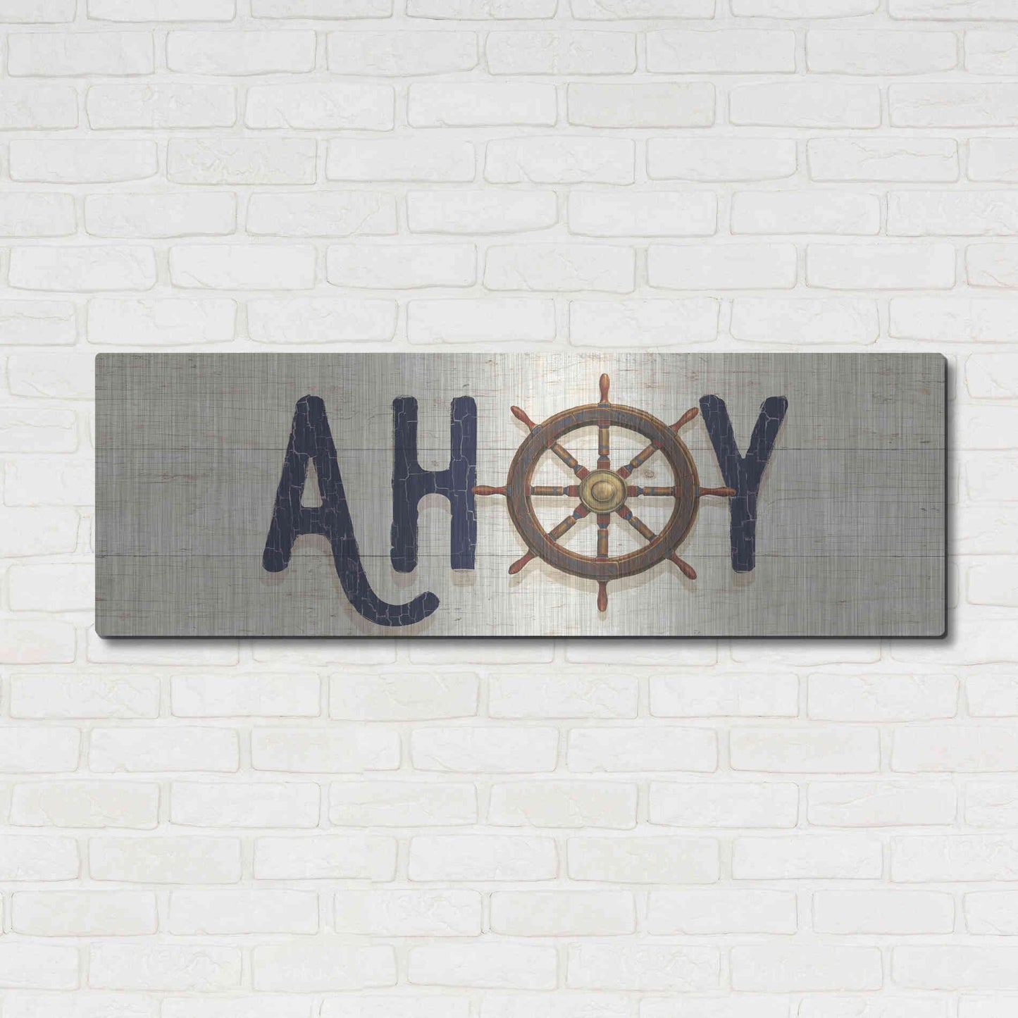 Luxe Metal Art 'Nautique VII' by James Wiens, Metal Wall Art,48x16