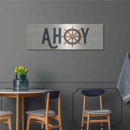 Luxe Metal Art 'Nautique VII' by James Wiens, Metal Wall Art,48x16