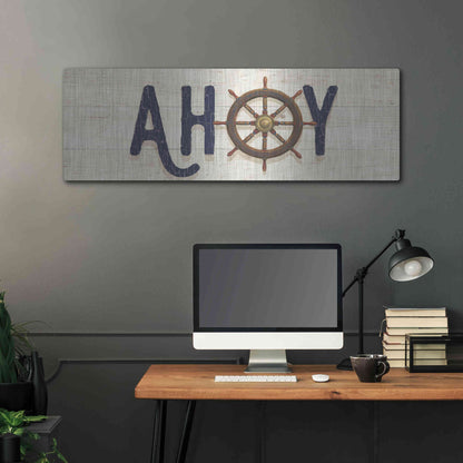 Luxe Metal Art 'Nautique VII' by James Wiens, Metal Wall Art,48x16