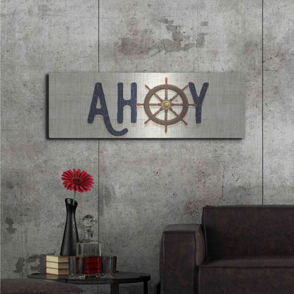 Luxe Metal Art 'Nautique VII' by James Wiens, Metal Wall Art,48x16