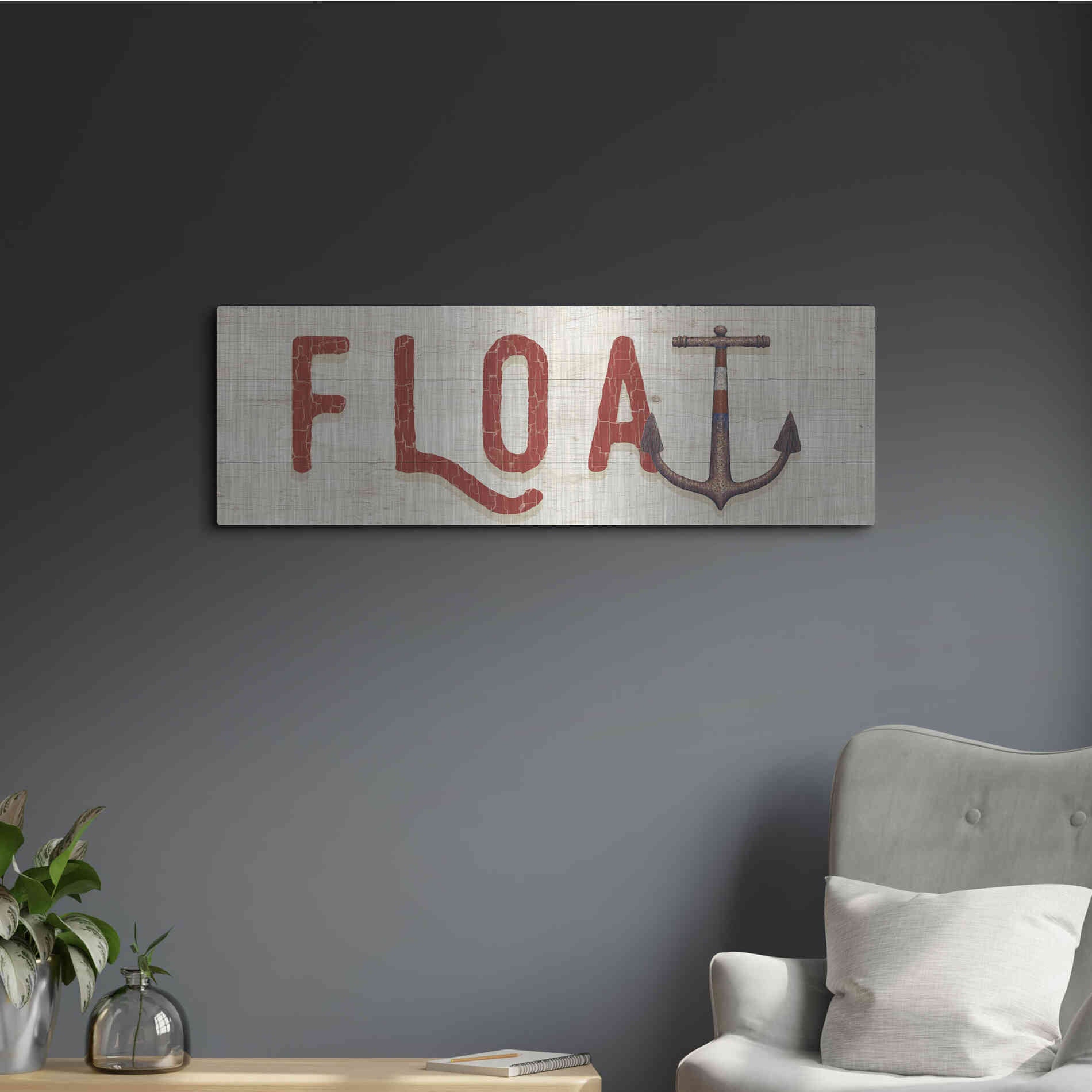 Luxe Metal Art 'Nautique VIII' by James Wiens, Metal Wall Art,36x12