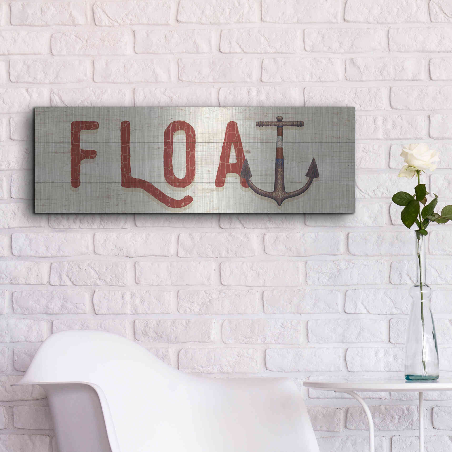 Luxe Metal Art 'Nautique VIII' by James Wiens, Metal Wall Art,36x12