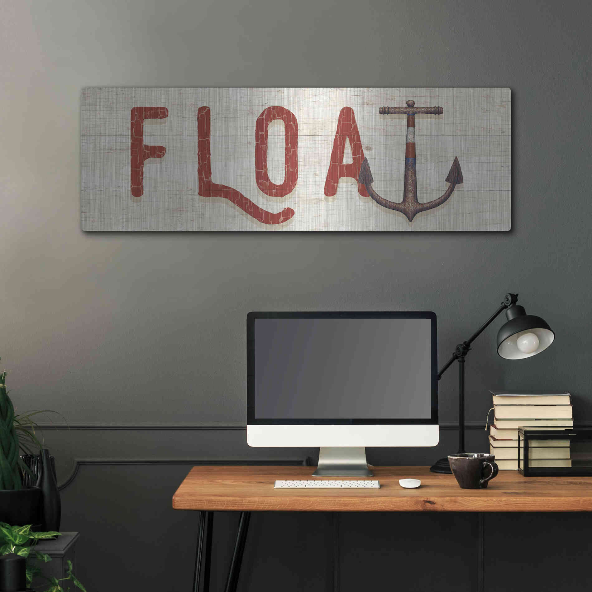 Luxe Metal Art 'Nautique VIII' by James Wiens, Metal Wall Art,48x16