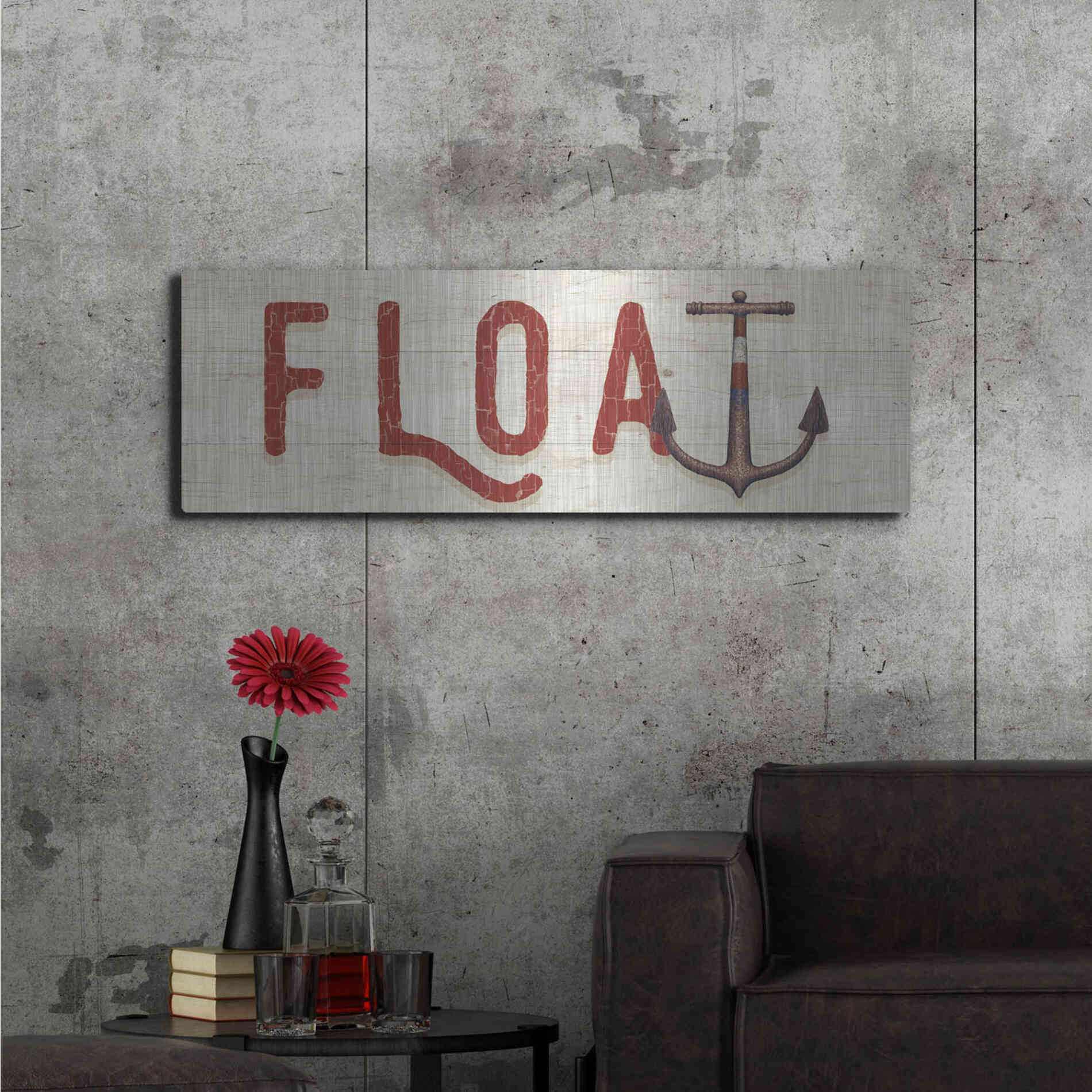 Luxe Metal Art 'Nautique VIII' by James Wiens, Metal Wall Art,48x16