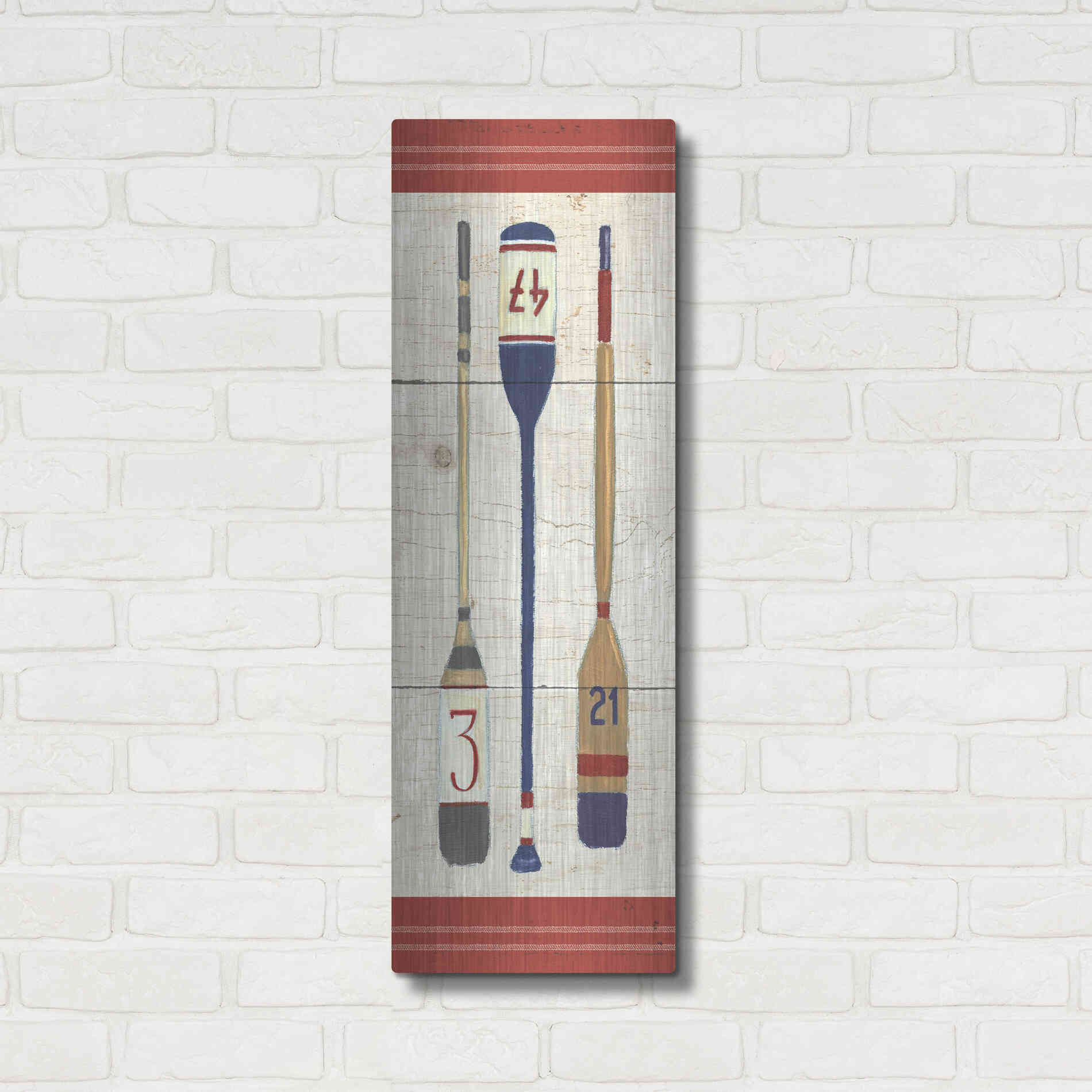 Luxe Metal Art 'Nautique X' by James Wiens, Metal Wall Art,12x36