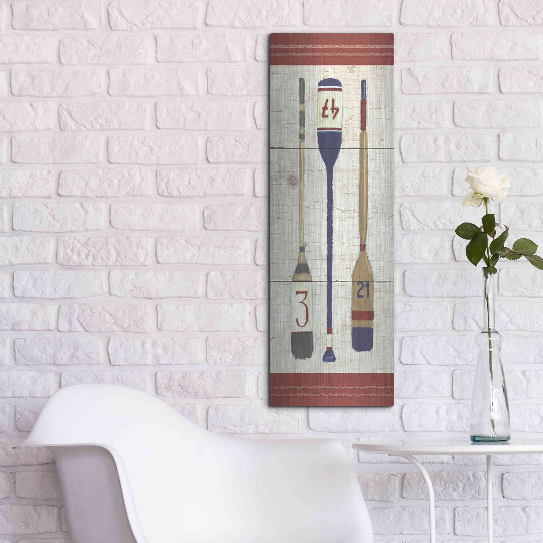 Luxe Metal Art 'Nautique X' by James Wiens, Metal Wall Art,12x36