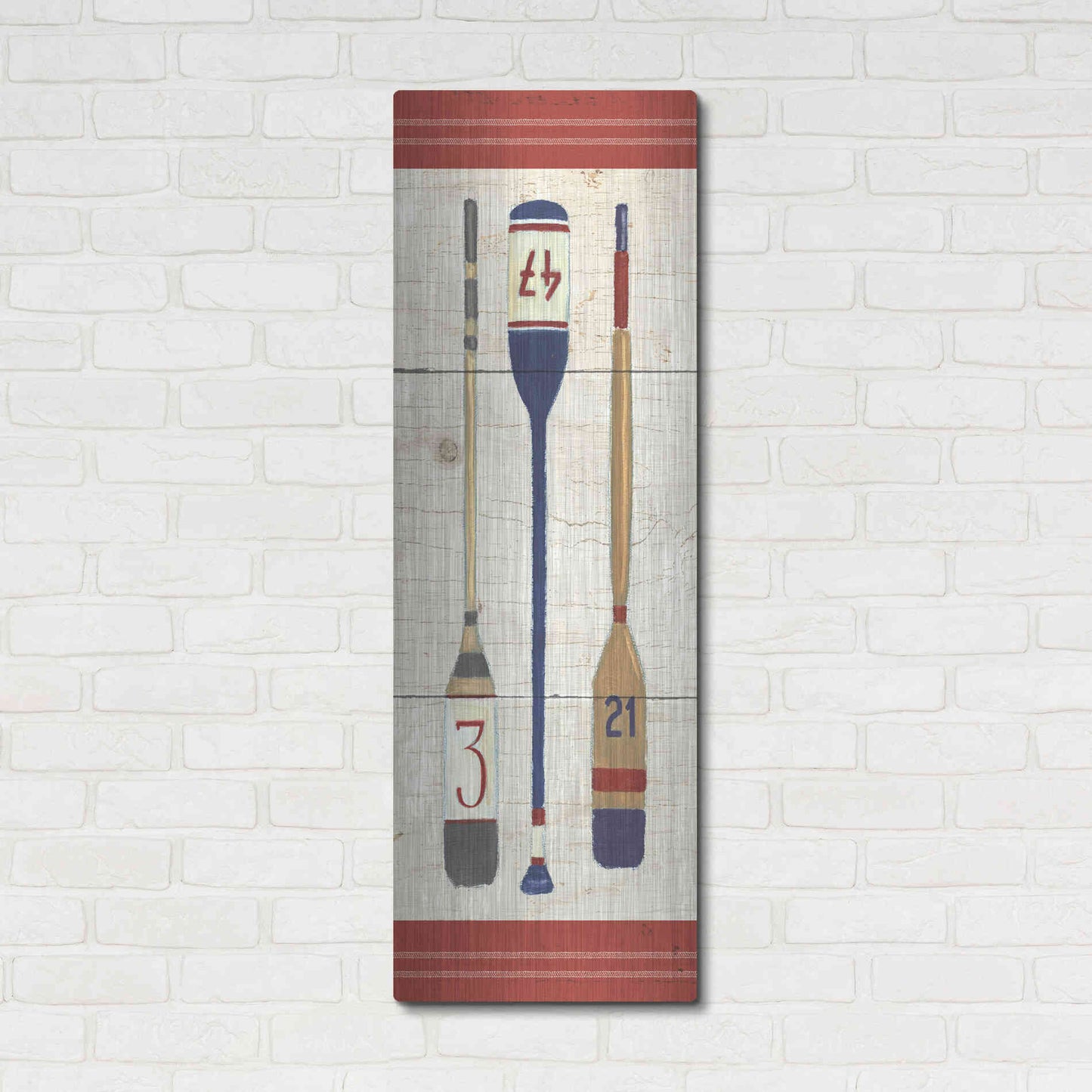Luxe Metal Art 'Nautique X' by James Wiens, Metal Wall Art,16x48