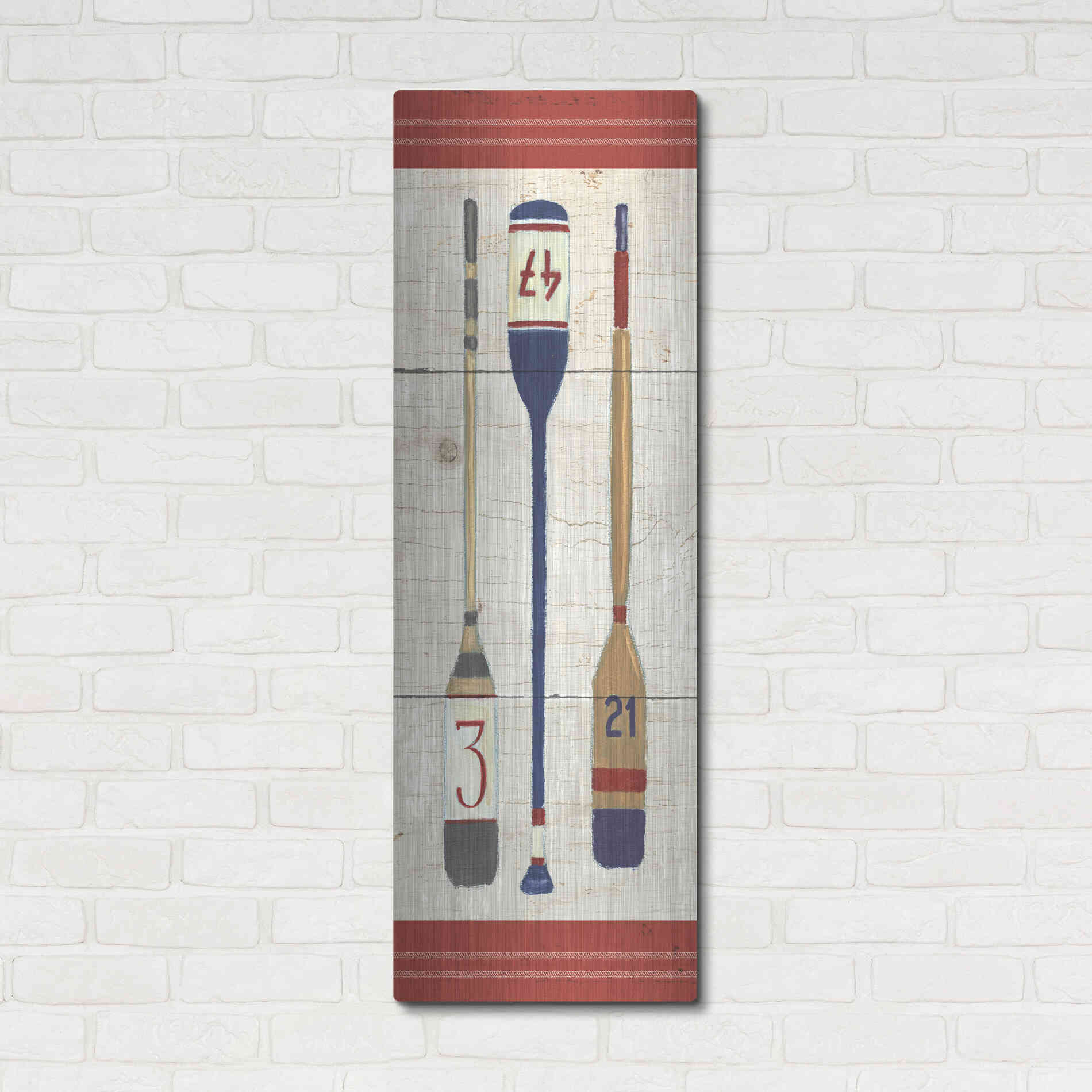 Luxe Metal Art 'Nautique X' by James Wiens, Metal Wall Art,16x48
