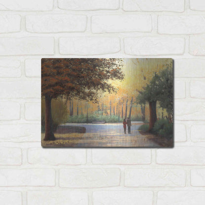 Luxe Metal Art 'Golden Autumn Stroll' by James Wiens, Metal Wall Art,16x12