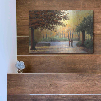 Luxe Metal Art 'Golden Autumn Stroll' by James Wiens, Metal Wall Art,16x12