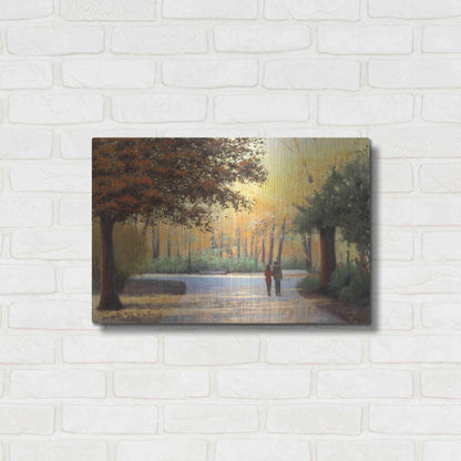 Luxe Metal Art 'Golden Autumn Stroll' by James Wiens, Metal Wall Art,24x16