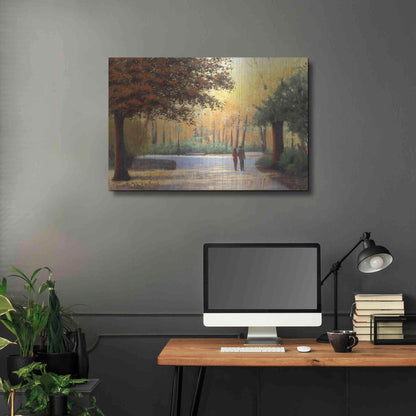 Luxe Metal Art 'Golden Autumn Stroll' by James Wiens, Metal Wall Art,36x24