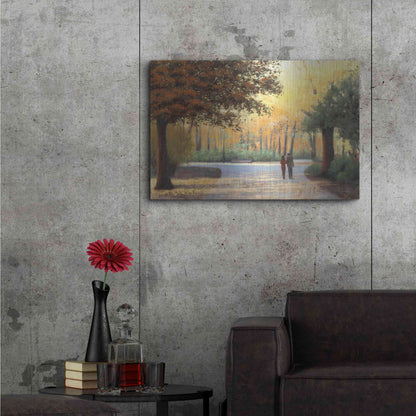 Luxe Metal Art 'Golden Autumn Stroll' by James Wiens, Metal Wall Art,36x24