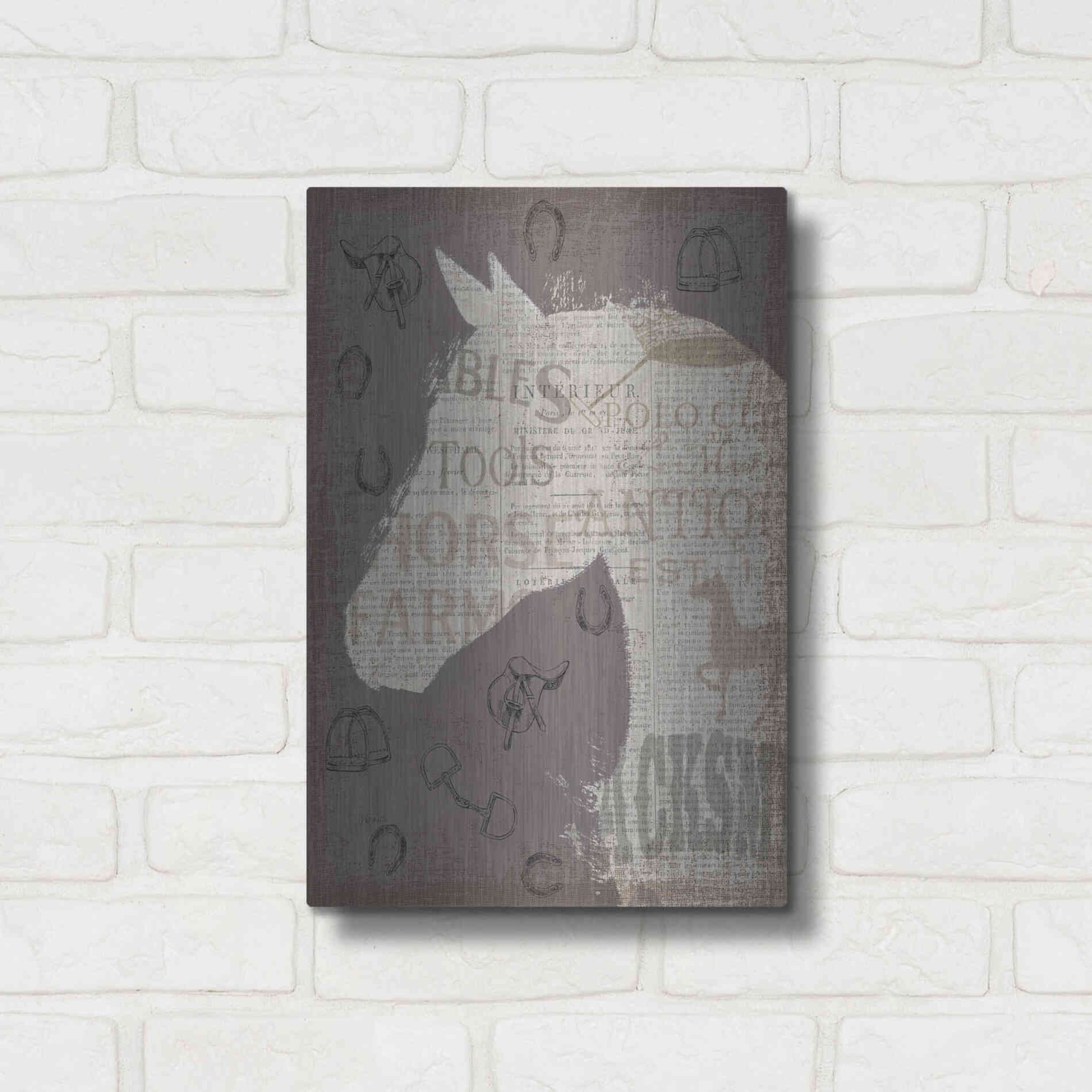 Luxe Metal Art 'Equine III' by James Wiens, Metal Wall Art,12x16