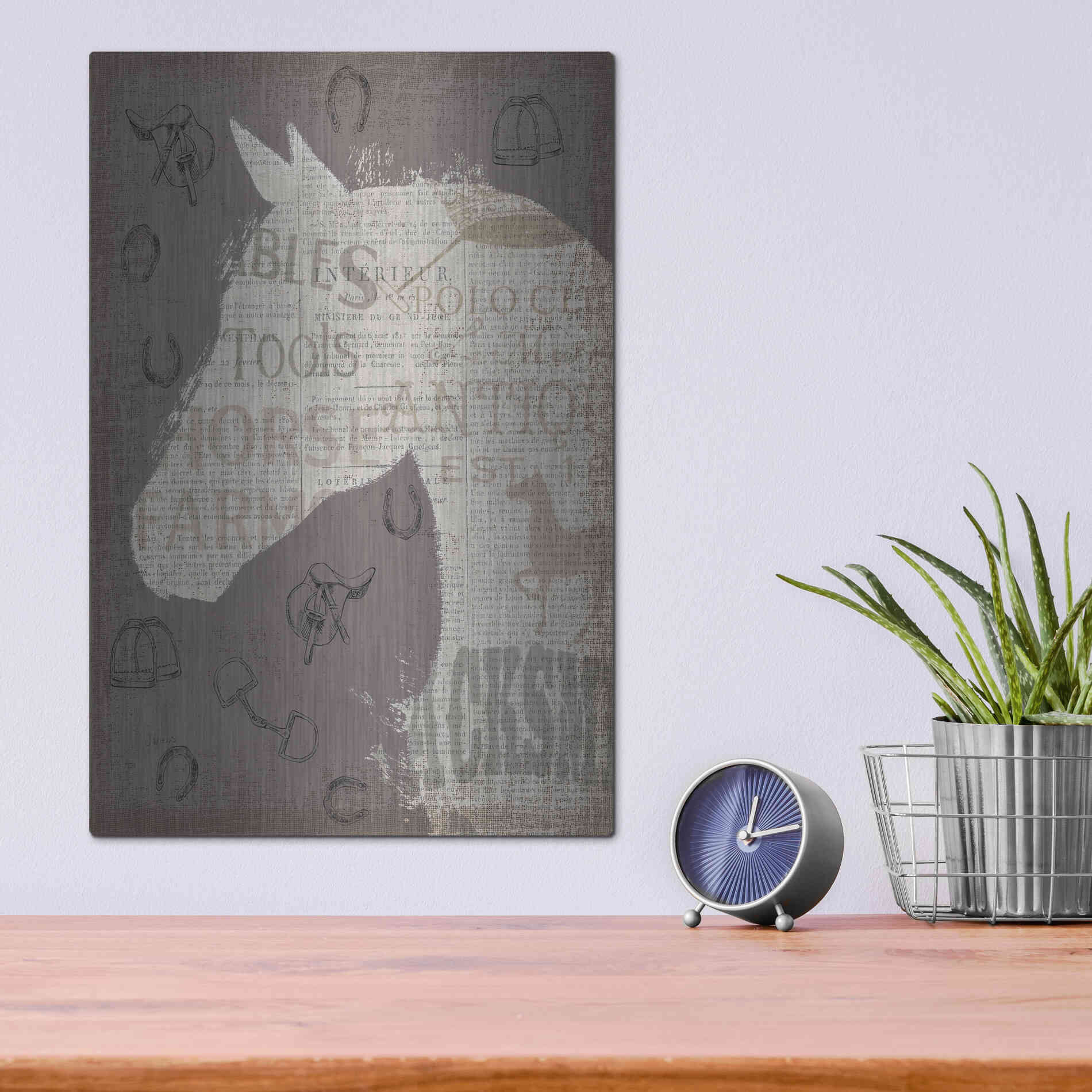 Luxe Metal Art 'Equine III' by James Wiens, Metal Wall Art,12x16