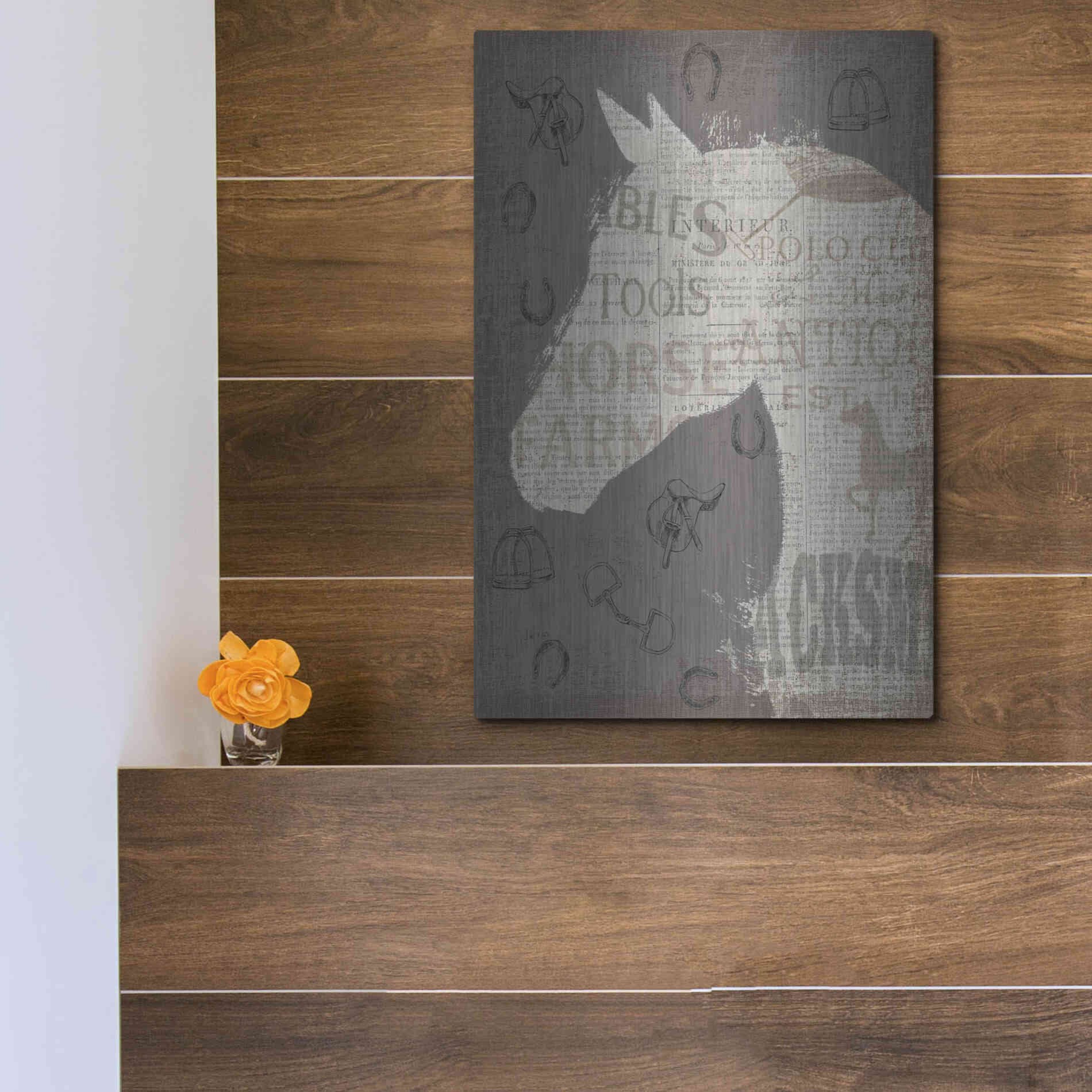 Luxe Metal Art 'Equine III' by James Wiens, Metal Wall Art,12x16