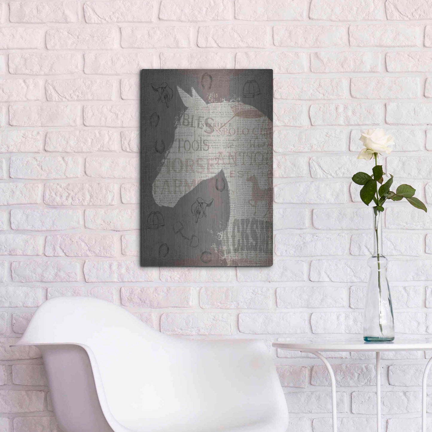 Luxe Metal Art 'Equine III' by James Wiens, Metal Wall Art,16x24