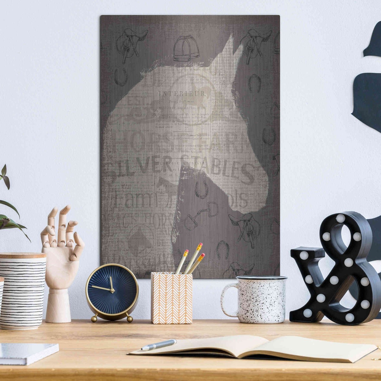 Luxe Metal Art 'Equine II' by James Wiens, Metal Wall Art,12x16