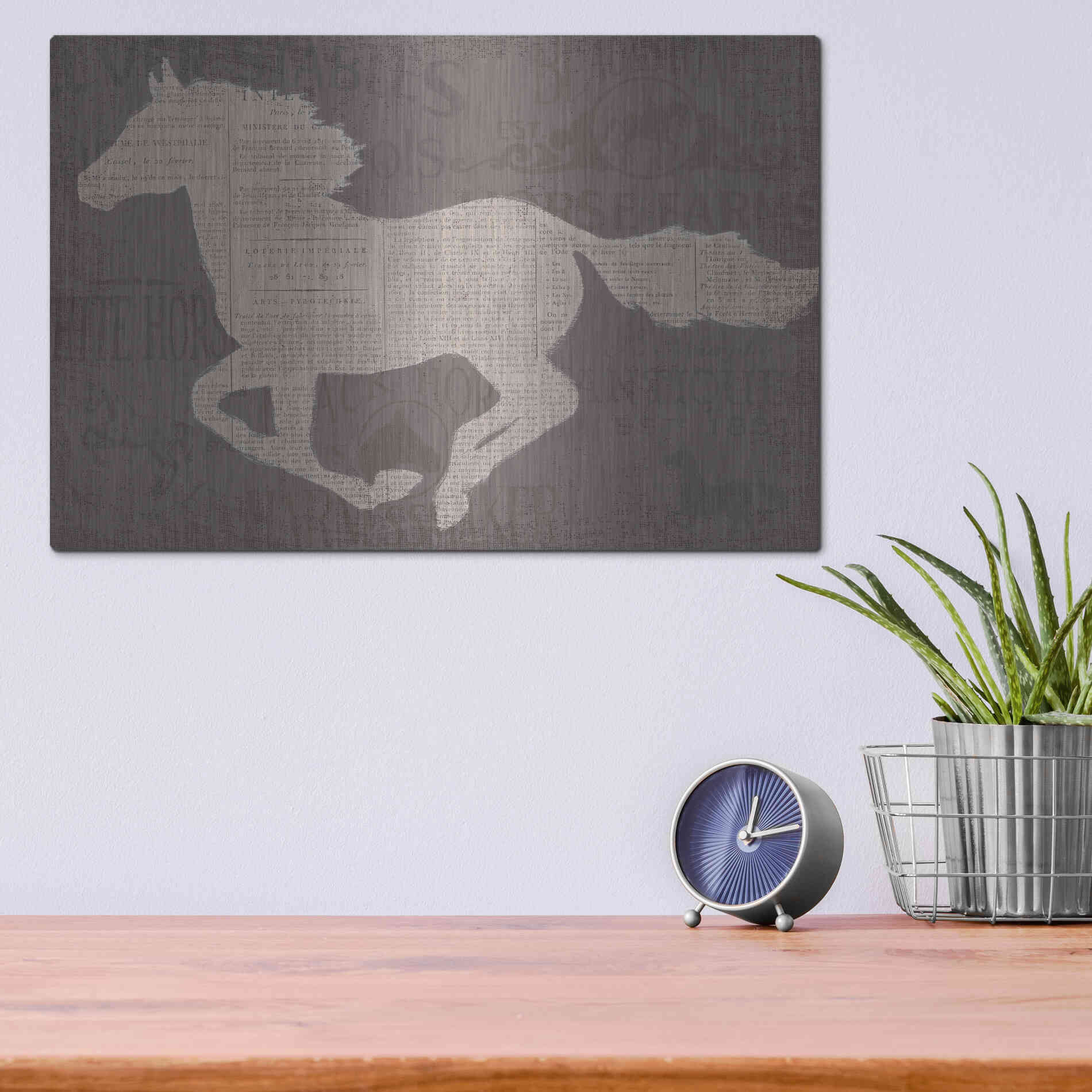 Luxe Metal Art 'Equine I' by James Wiens, Metal Wall Art,16x12