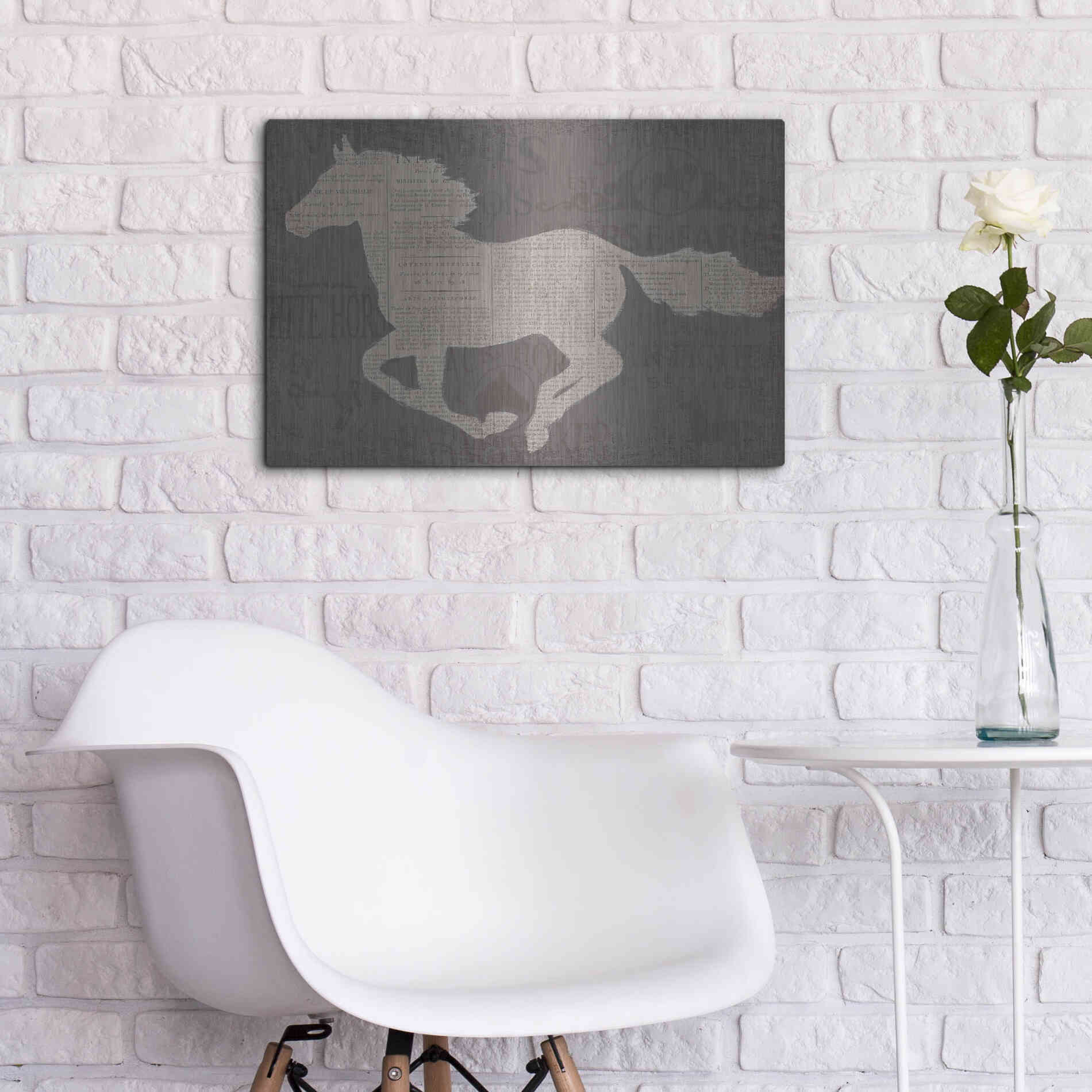 Luxe Metal Art 'Equine I' by James Wiens, Metal Wall Art,24x16