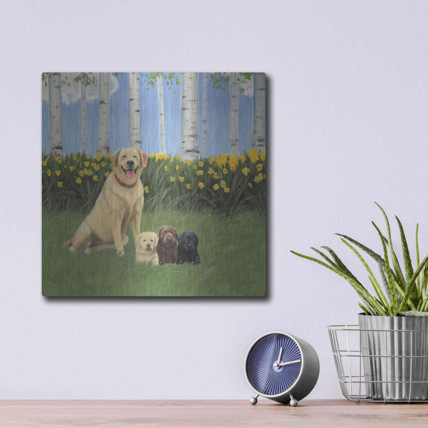 Luxe Metal Art 'Proud Mom' by James Wiens, Metal Wall Art,12x12