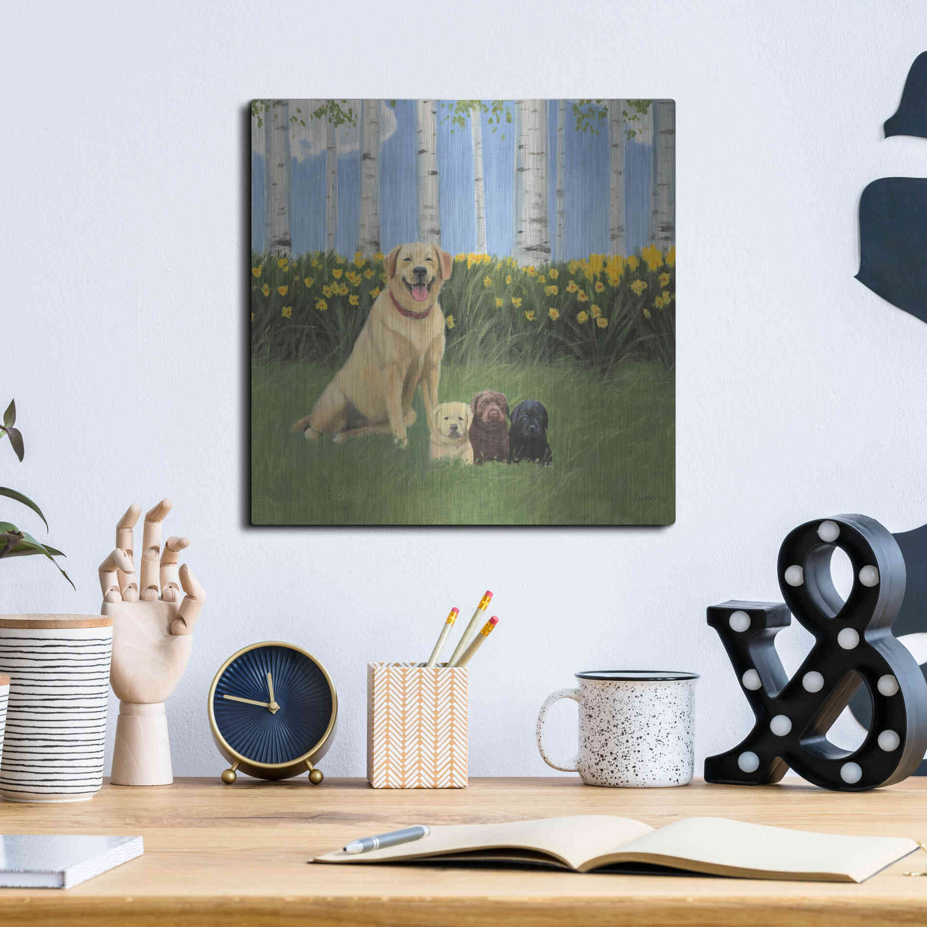 Luxe Metal Art 'Proud Mom' by James Wiens, Metal Wall Art,12x12