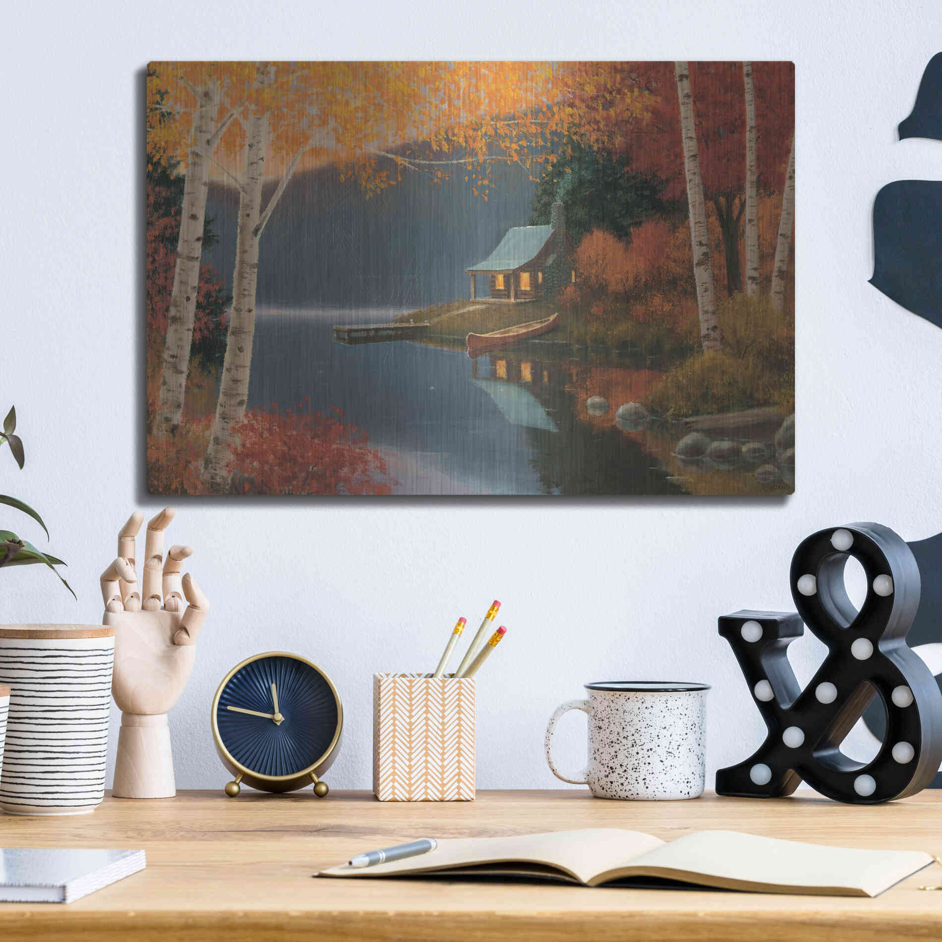 Luxe Metal Art 'Quiet Evening I' by James Wiens, Metal Wall Art,16x12