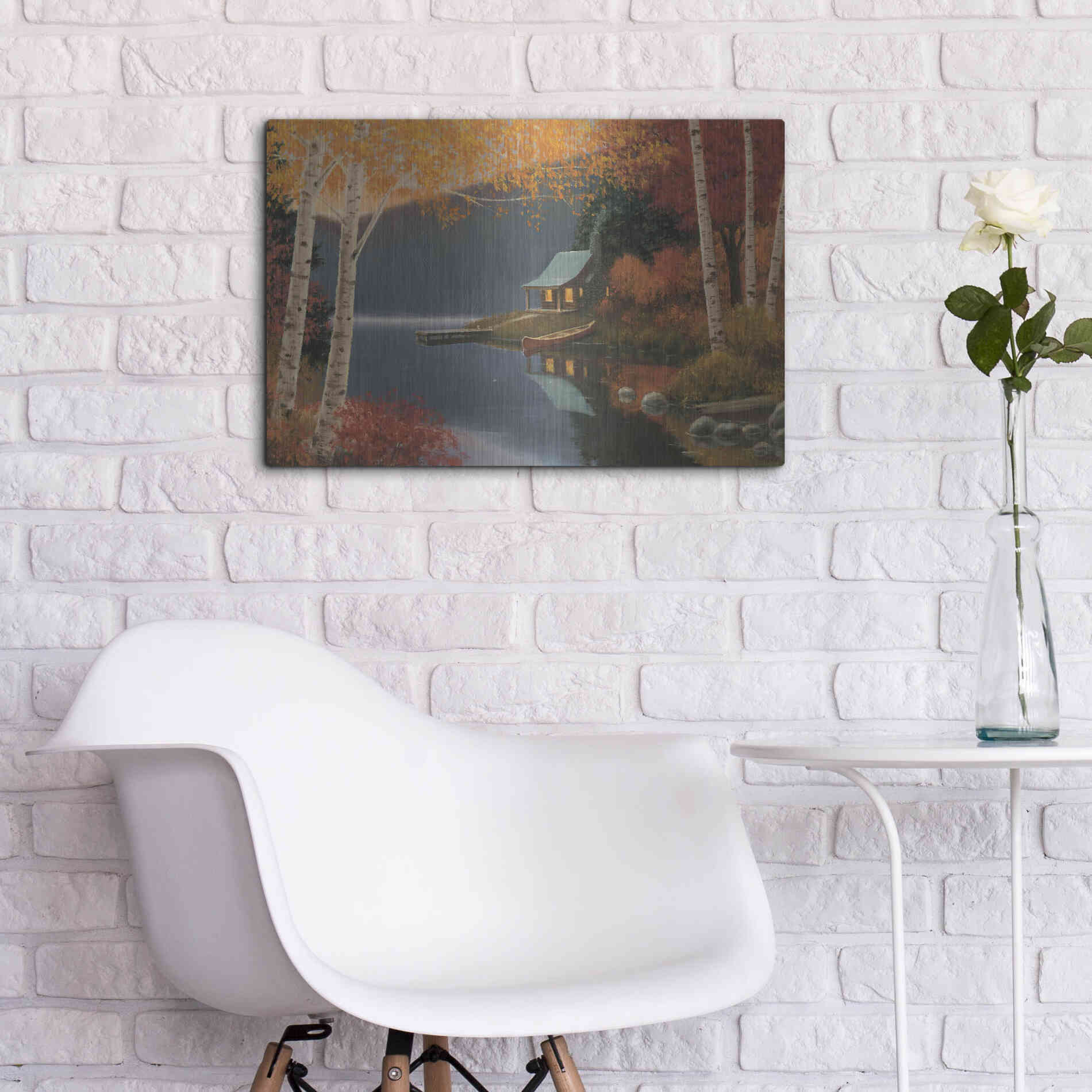 Luxe Metal Art 'Quiet Evening I' by James Wiens, Metal Wall Art,24x16